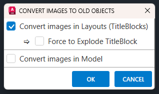 Global Raster to OLE conversion AutoCAD