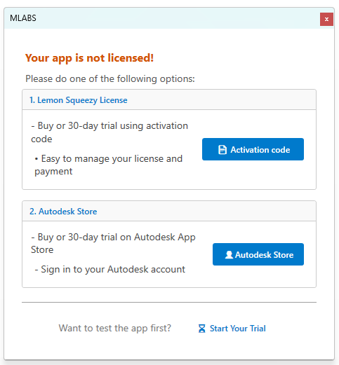 Activation dialog prompt