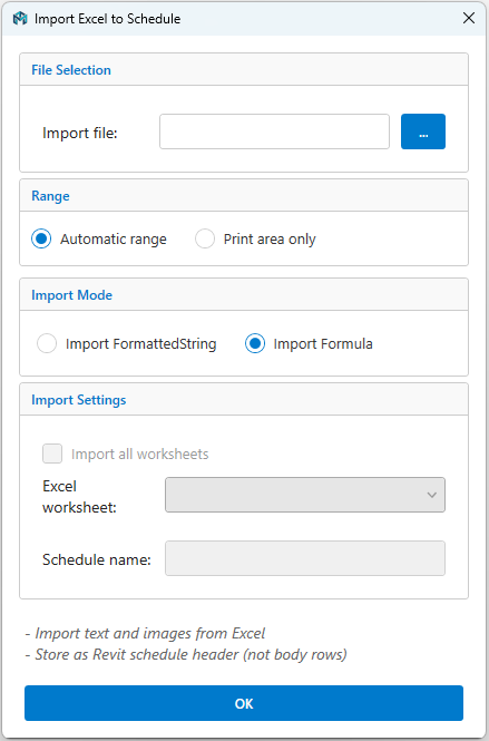 Import Excel UI